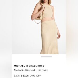MICHAEL Michael Kors Gold Ribbed Knit Skirt Set